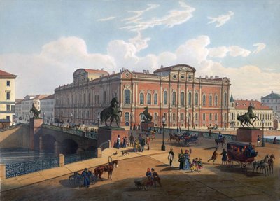Palacio y Puente Anichkov, San Petersburgo de Joseph Maria Charlemagne Baudet